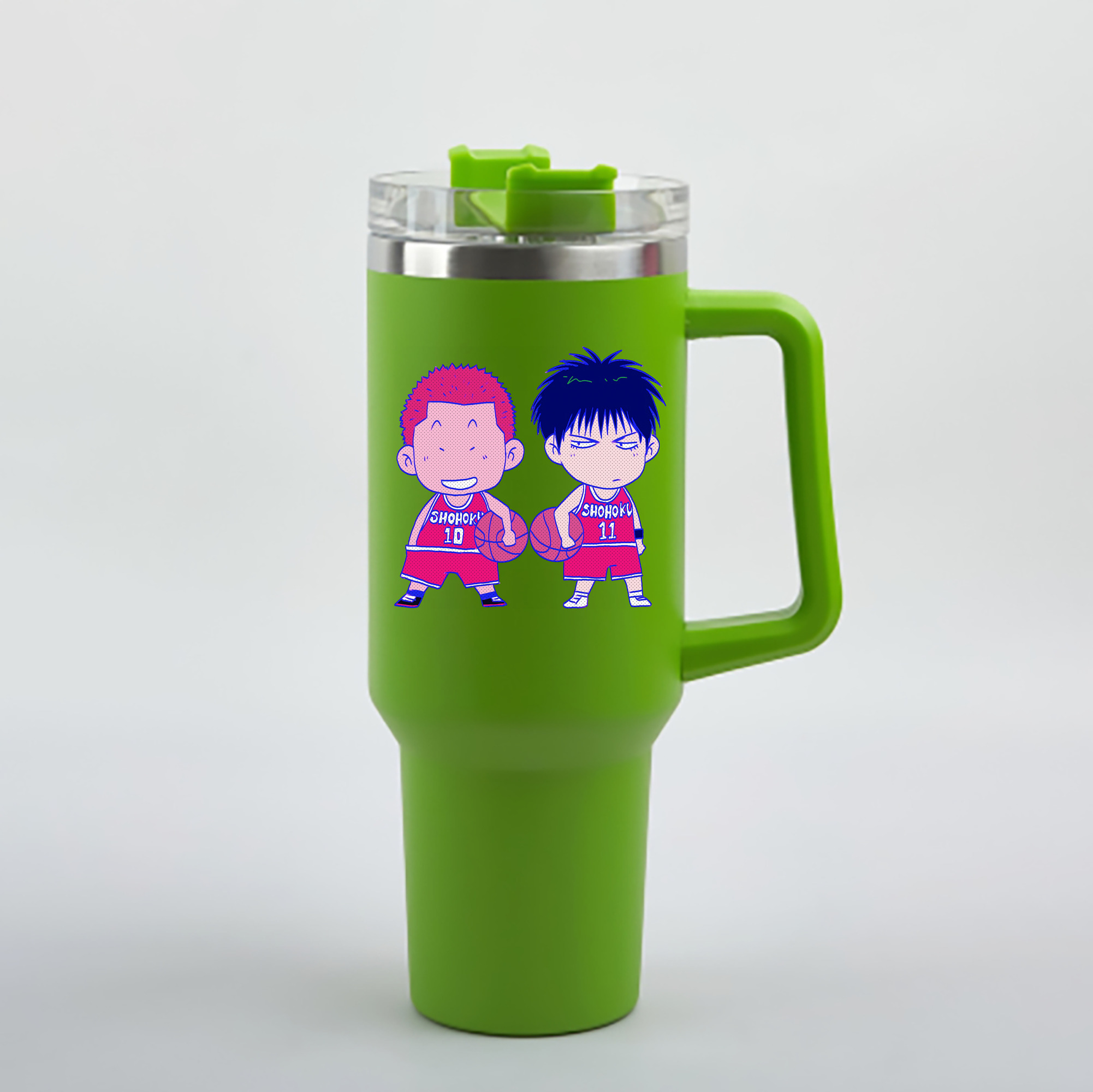 （画像用） SLAM DUNK／スラムダンク 1200mL車用タンブラー - クリスタルステッカー（プラスチックストロー付き）